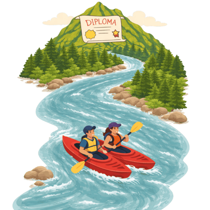 two kayakers in a river